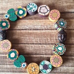 Clay Beaded Stretch Buddha Bracelet